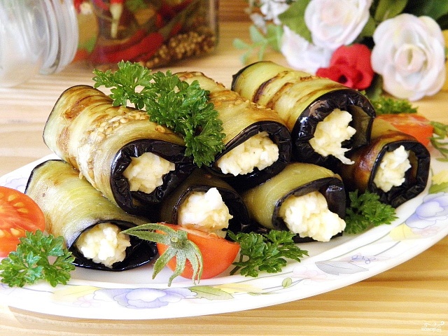 Рулетики Баклажаны с сыром